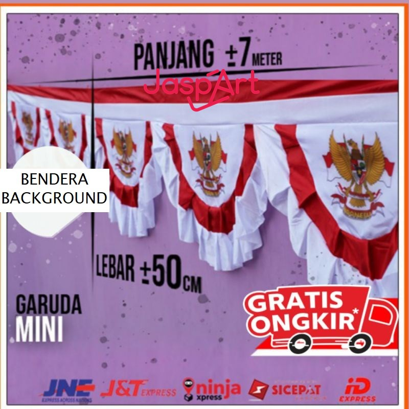 BACKGROUND GARUDA JADUL 10 Gelombang Bekron Merah Putih - Background umbul umbul Bekron Bendera Gelombang HUT RI 17 Agusutus