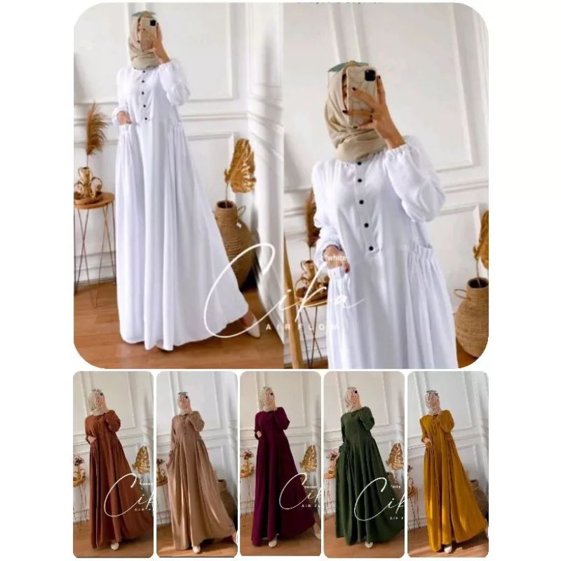 Gamis Nabtik Gamis Cika Crincle Airflow Premium