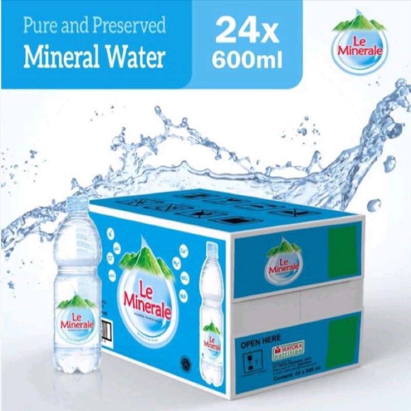 

le minerale 600ml x 24 botol / 1 karton /1 dos