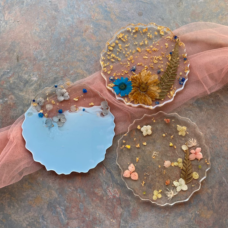 READYSTOCK Resin Flower Coaster | Coaster Pressed Flower | Coaster Nail Art