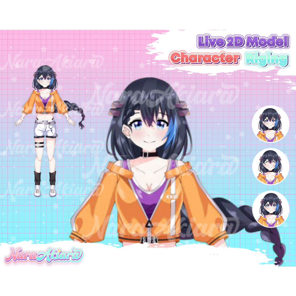 Karakter Anime Live2D Siap Pakai untuk Vtuber Anda, Jasa Desain Vtuber, Karakter Anime Vtuber, Komis