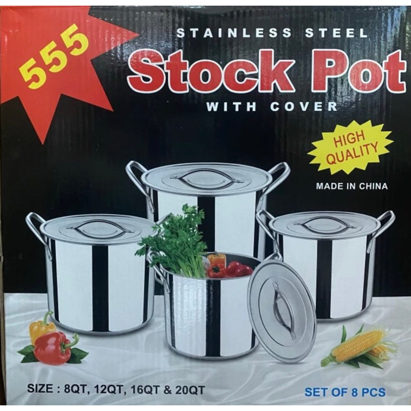 Panci set Stockpot Stock pot 555 Stainless steel 4 pcs kukusan Batam