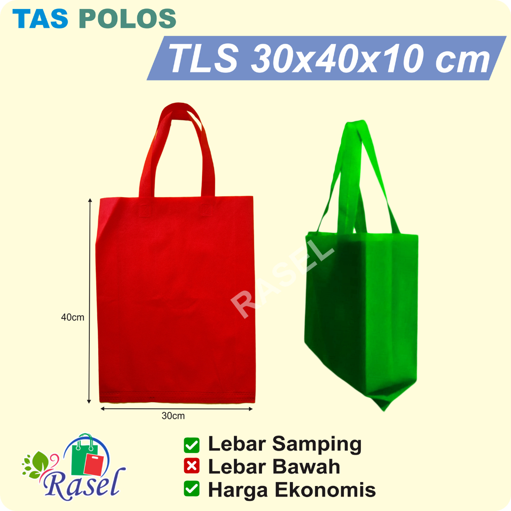 

30x40x8 cm Tali Tas Kain Spunbond Goodie Bag Kantong Goody polos souvenir event murah