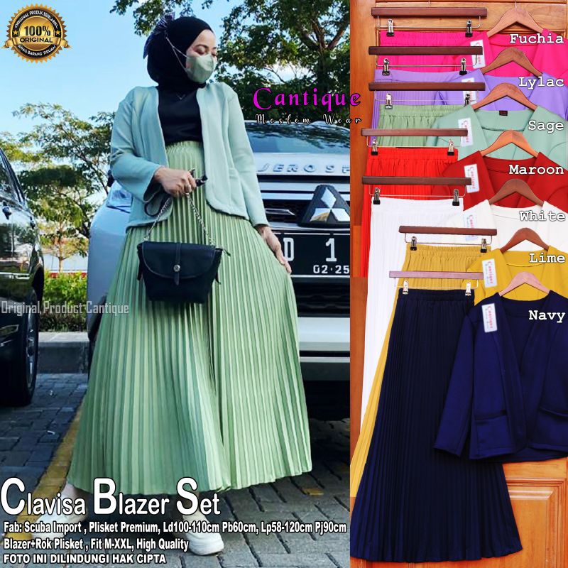 handayanishop26 || CLAVISA BLAZER SET ORIGINAL BY CANTIQUE SETELAN BLAZER ONESET BLAZER SETELAN ROK 