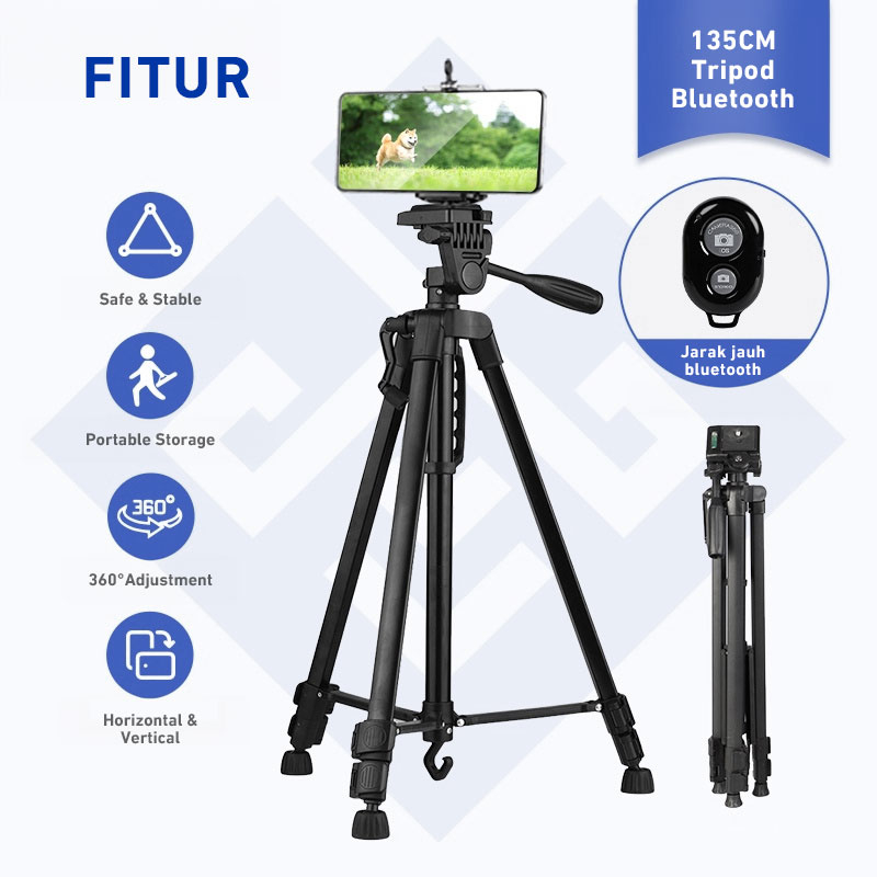 Mukava Bluetooth-Tripod 3388 handphone hp u holder Kaki Stabilizer 1. 4Meter