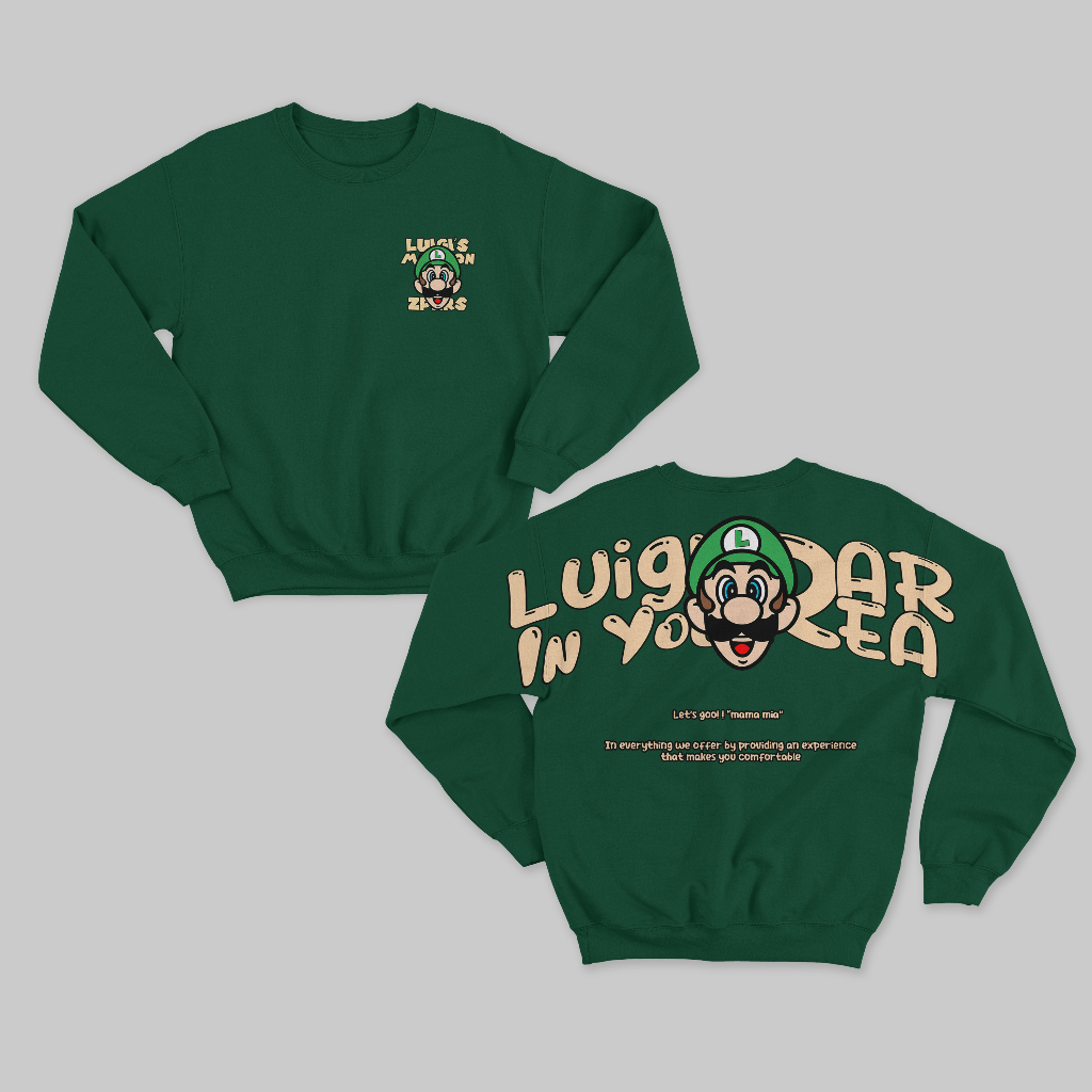 Basic Sweater Crewneck SUPER LUIGI IN AREA Fleece Tebal