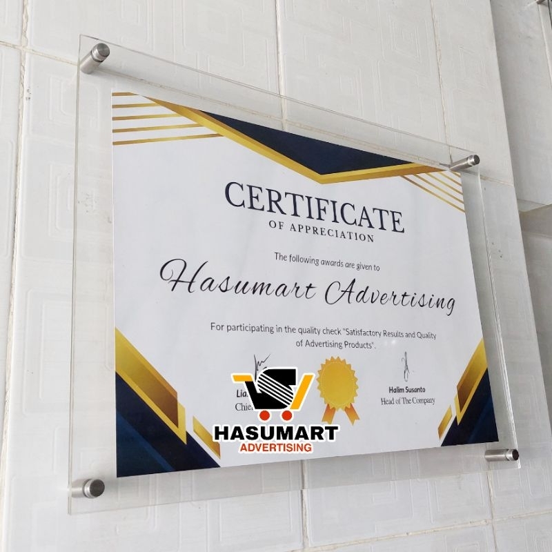 Frame Akrilik A3+ Untuk Papan Iklan, Poster, Foto, Sertifikat Bingkai