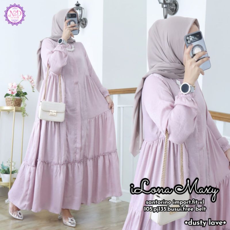 handayanishop26 || ILONA MAXY ORIGINAL BY N&B GAMIS MAXY FASHION MUSLIM HIGH QUALITY