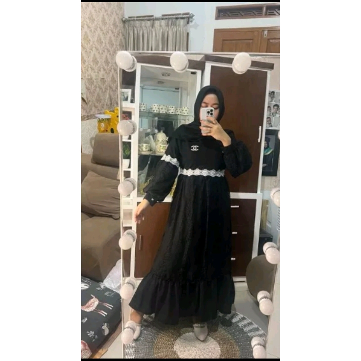 GAMIS MALIKA MAXY gamis brukat terbaru/ baju pesta/ baju kondangan/ gamis BUSUI size M L XL XXL