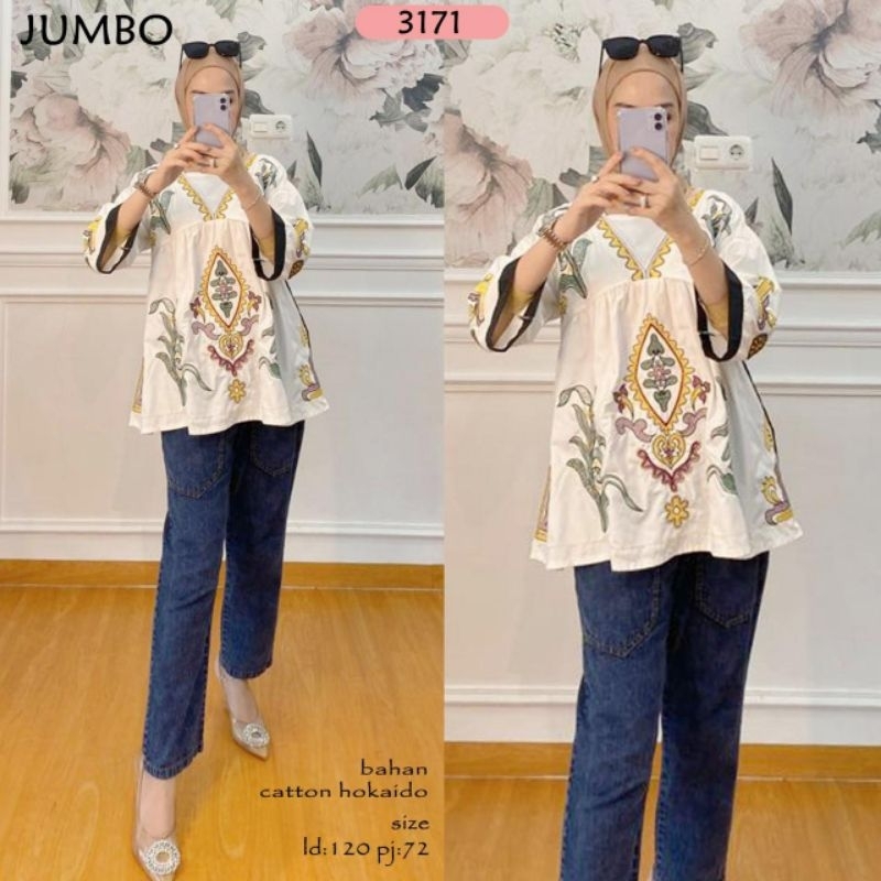 atasan wanita baju muslim Nania Blouse wanita bordir