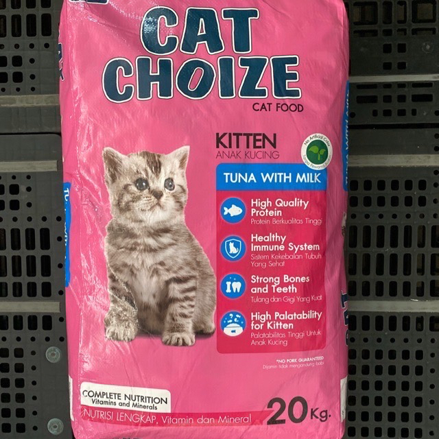 CAT CHOICE KITTEN TUNA WITH MILK 20 kg-makanan kucing