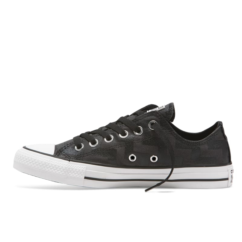 Sepatu Sneakers Wanita CONVERSE CT AS Ox Glam Black White Black Original 565437C