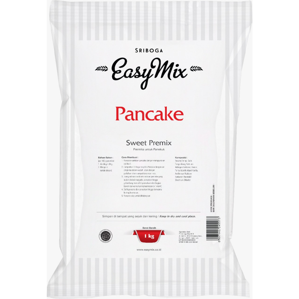 

Tepung Premix Sriboga EasyMIx Pancake 1kg ( Non Repack )