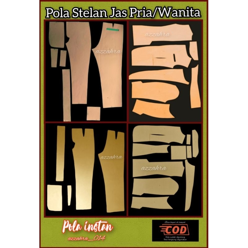 Pola Stelan Jas Pria&Wanita (pola jas pria,pola celana pria,pola jas/blazer wanita,pola celana wanit