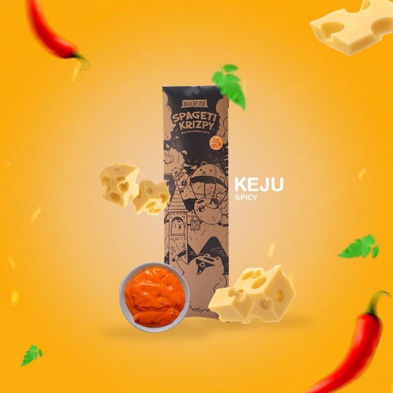 

Makanan cemilan/camilan mi lidi Spageti Krizpy - Keju Spicy