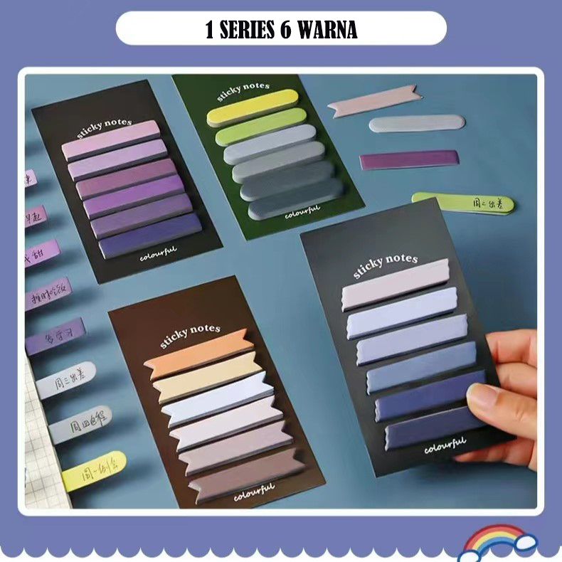 Colourful Sticky Notes Gradient Memo Pad Motif Panah Untuk Penanda Halaman