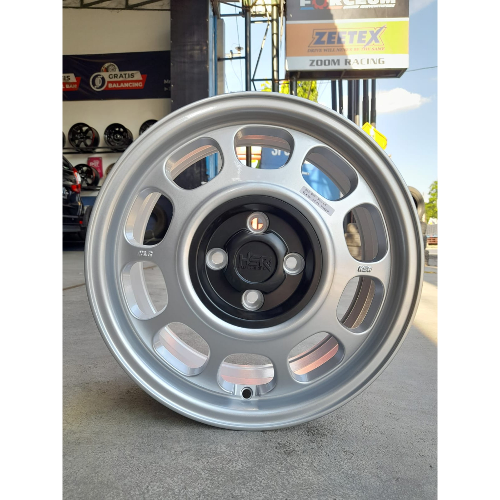 Velg Mobil Ring 15 HSR KLG 9100 R15 Warna SILVER Untuk Brio Karimun Agya Ayla dll