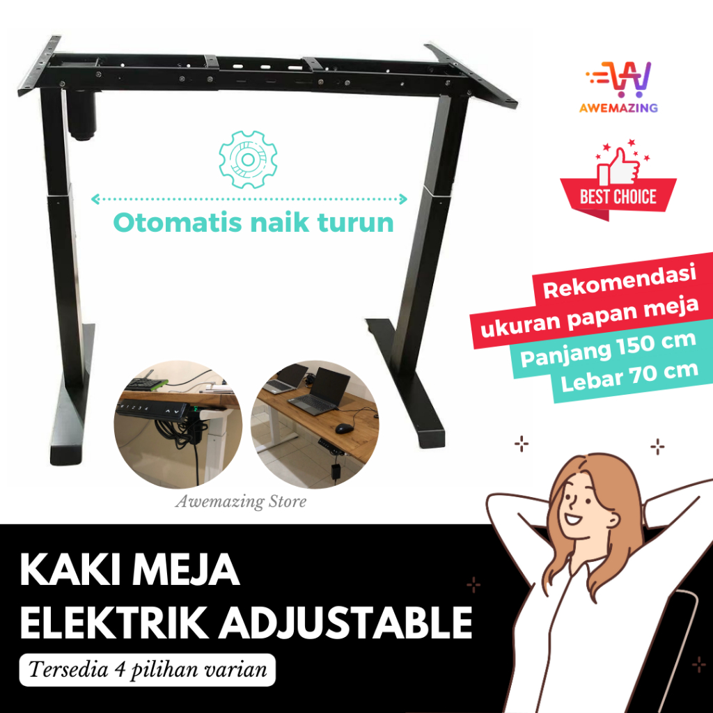 Kaki Meja Elektrik Adjustable Electric Working Gaming Desk / Meja Listrik Pintar Ketinggiannya bisa 