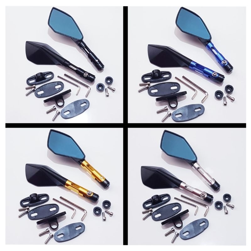 KACA SPION TOMOK CNC FEIRING/SPION TOMOK V5 UKURAN JUMBO/BESAR VARIASI FEIRING MOTOR NINJA/NINJA R 1