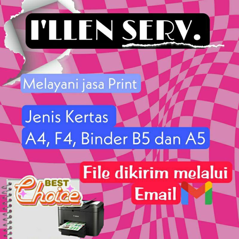 

Print kertas B5,A5,A4,F4 Kualitas bagus harga murah