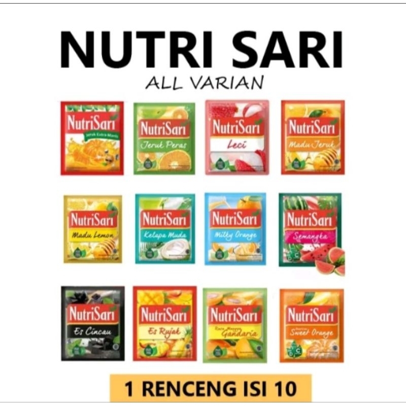 

Nutrisari Minuman Serbuk 1 Renceng isi 10 pcs