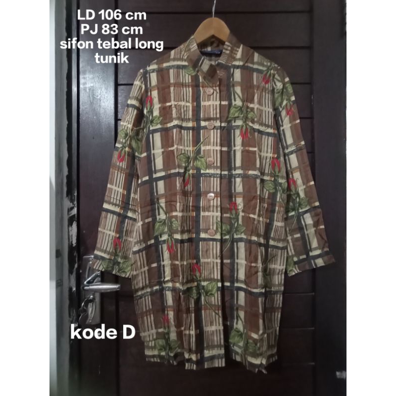 Blouse kemeja tunik sifon premium tebal big size preloved 791a