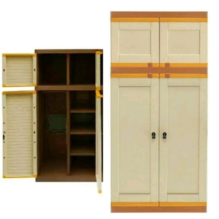 lemari pakaian plastik club lc gantung 2 pintu motif minimalis jumbo murah