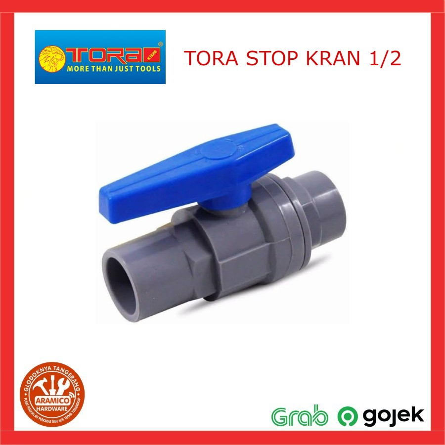 Tora Stop Kran 1/2 Inch Ball Valve PVC Gagang Plastik 1/2"
