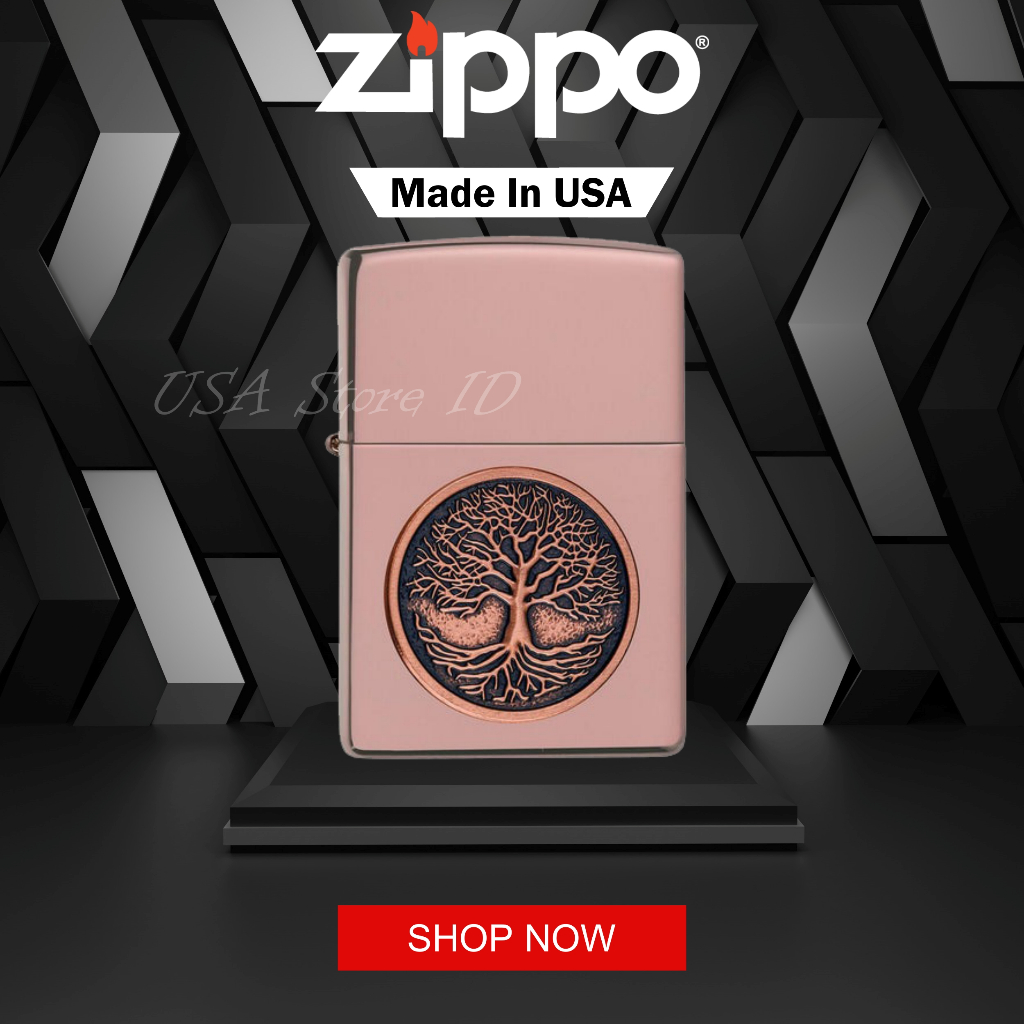 Korek Zippo Tree Of Life Emblem 49638 Original Made In USA