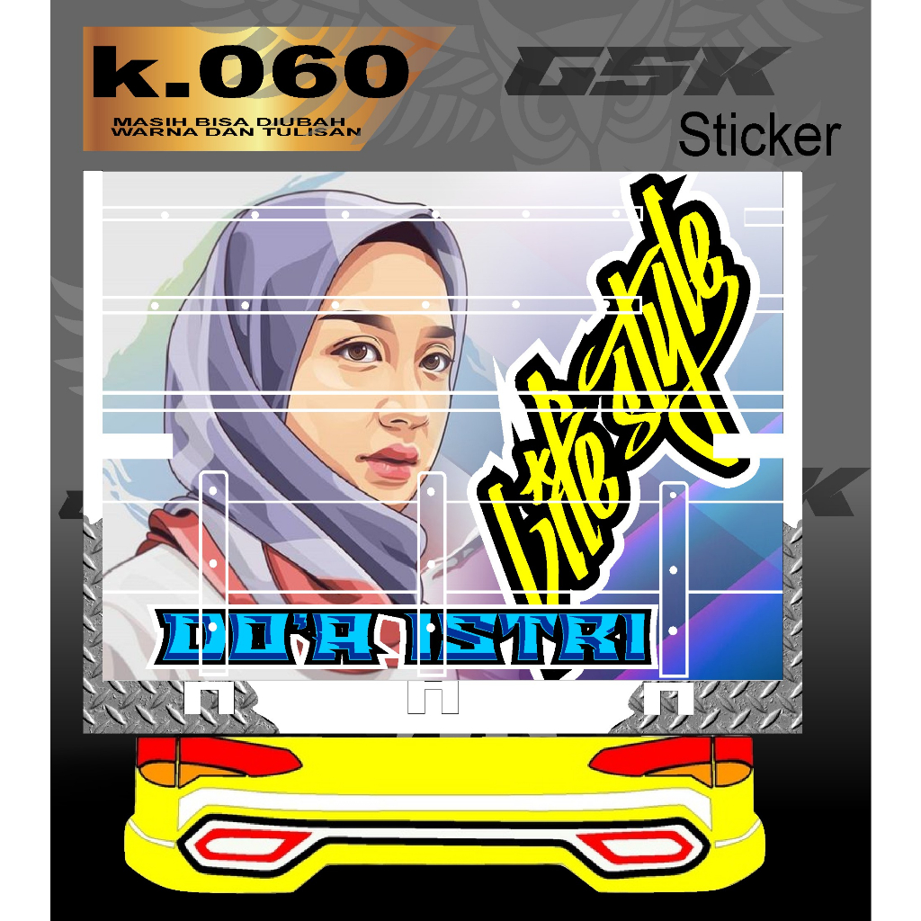 Stiker Decal Bak Belakang Truk Canter Stiker Bak Truk Giga Stiker Decal Bak k.060