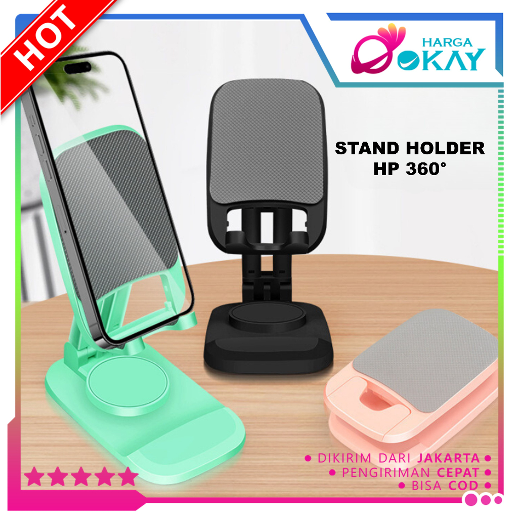 HO  Stand Holder Rotatable Dudukan Handphone Tablet Adjusstable Import Phone Holder HP Lipat 360° Universal Liftable Tablet Mobile Phone