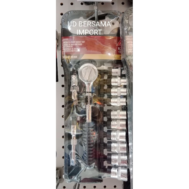 Set Kunci Sok metrik Dr 3/8 inci 13pcs/Socket Set