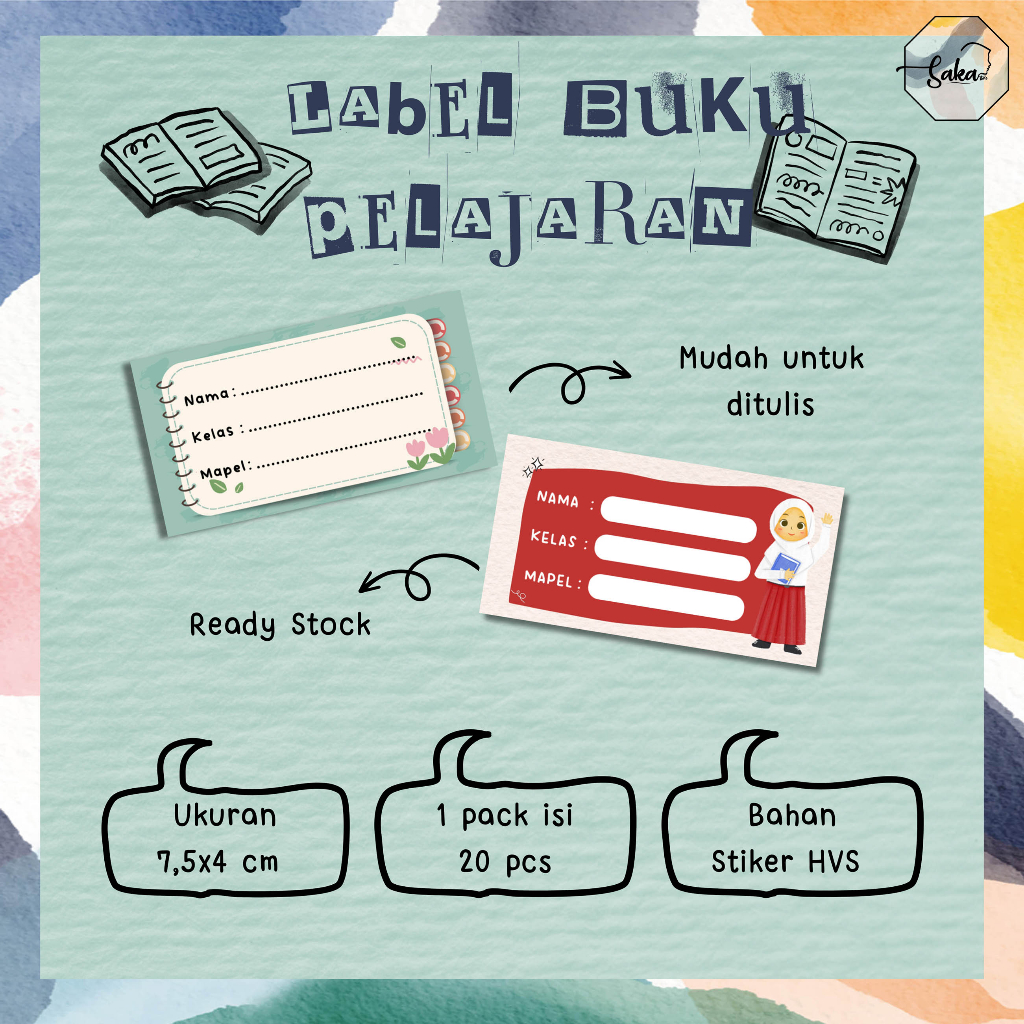 

[20PCS - READY STOCK] LABEL BUKU PELAJARAN