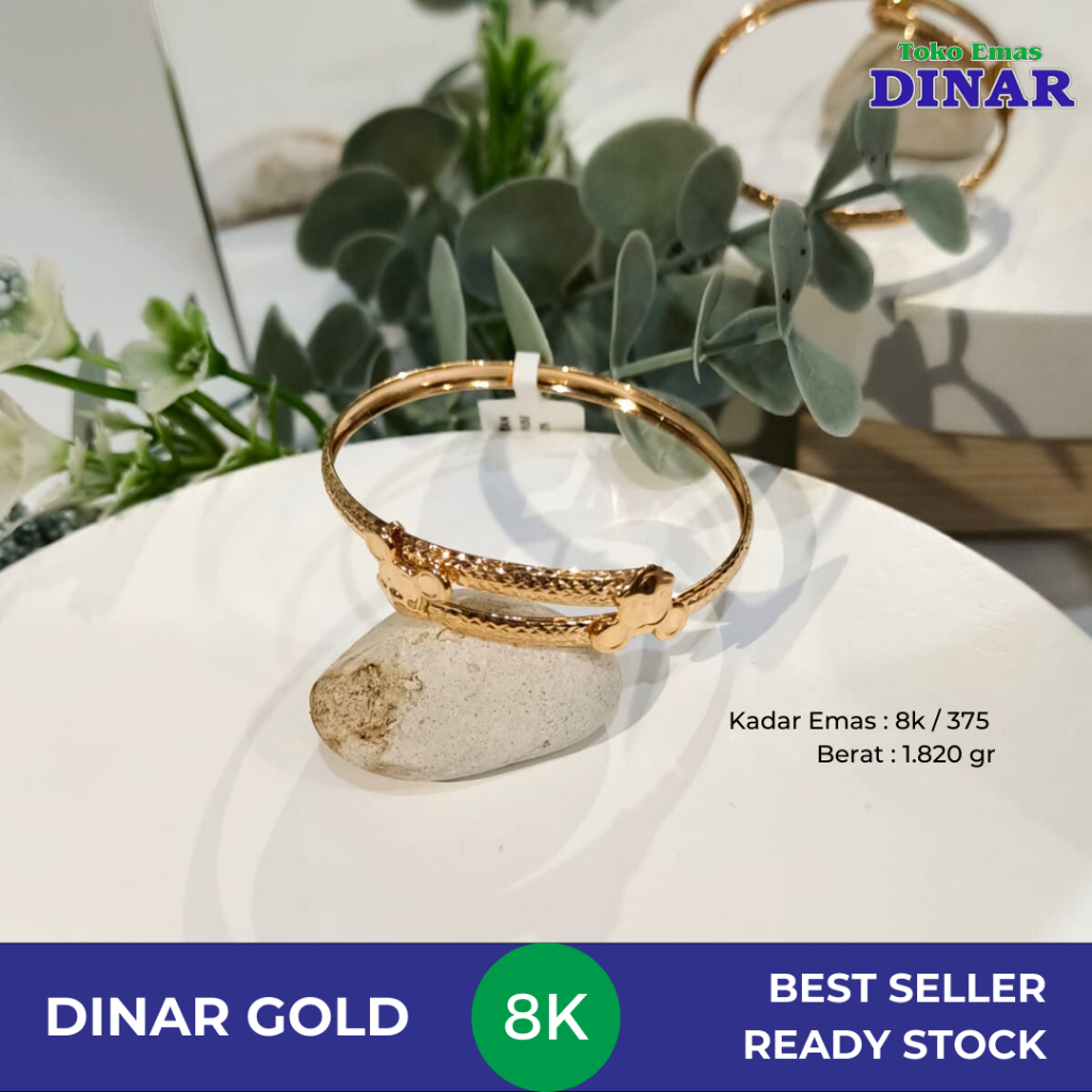 GELANG KOLONG ANAK MDL SLEP - EMAS MUDA - KADAR 8K/375