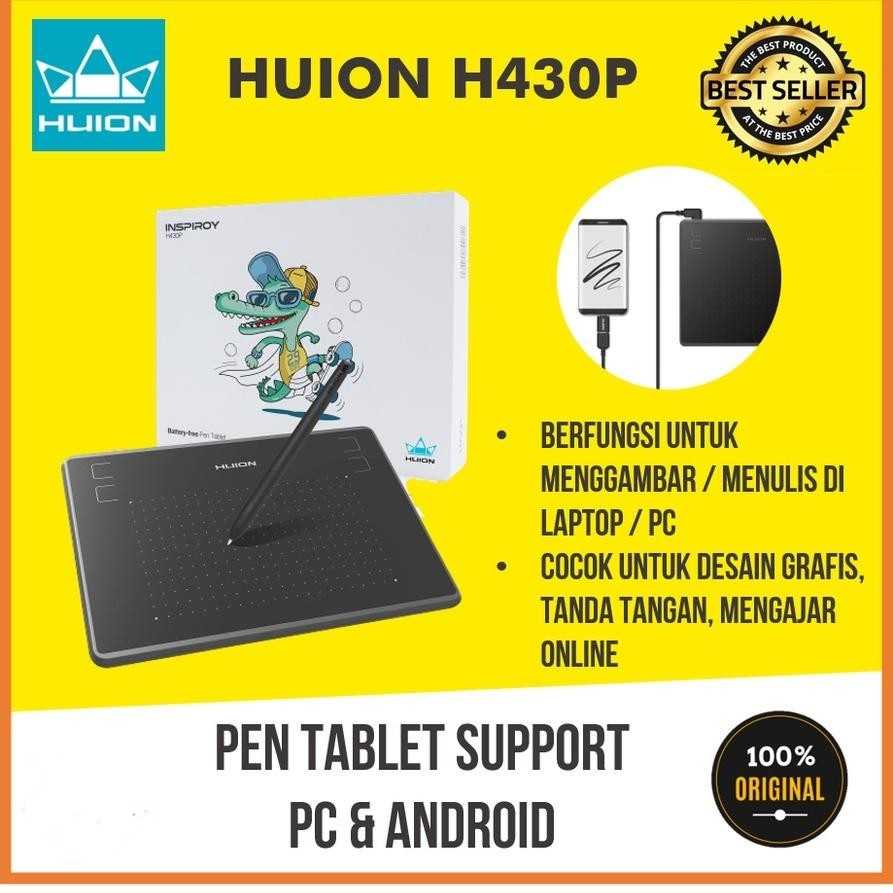 HUION H430P GRAPIC DRAWING TABLET DESIGN SIGNATURE OSU
