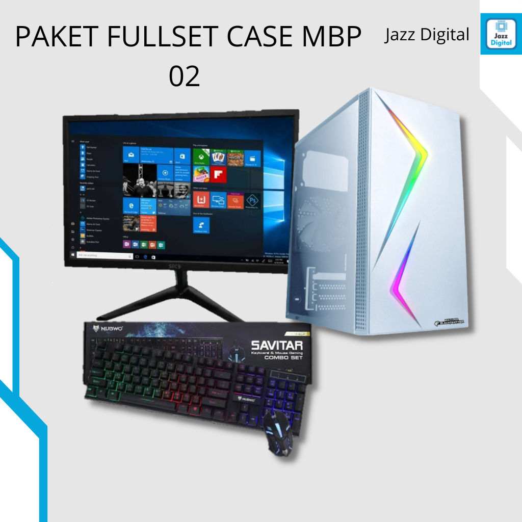 pc gaming core i5 10400f ram 16gb vga gtx 750ti 4gb led fullset