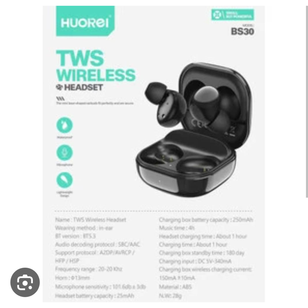 TWS MINI BLUETOOTH ERPHONE HUOREI BS30