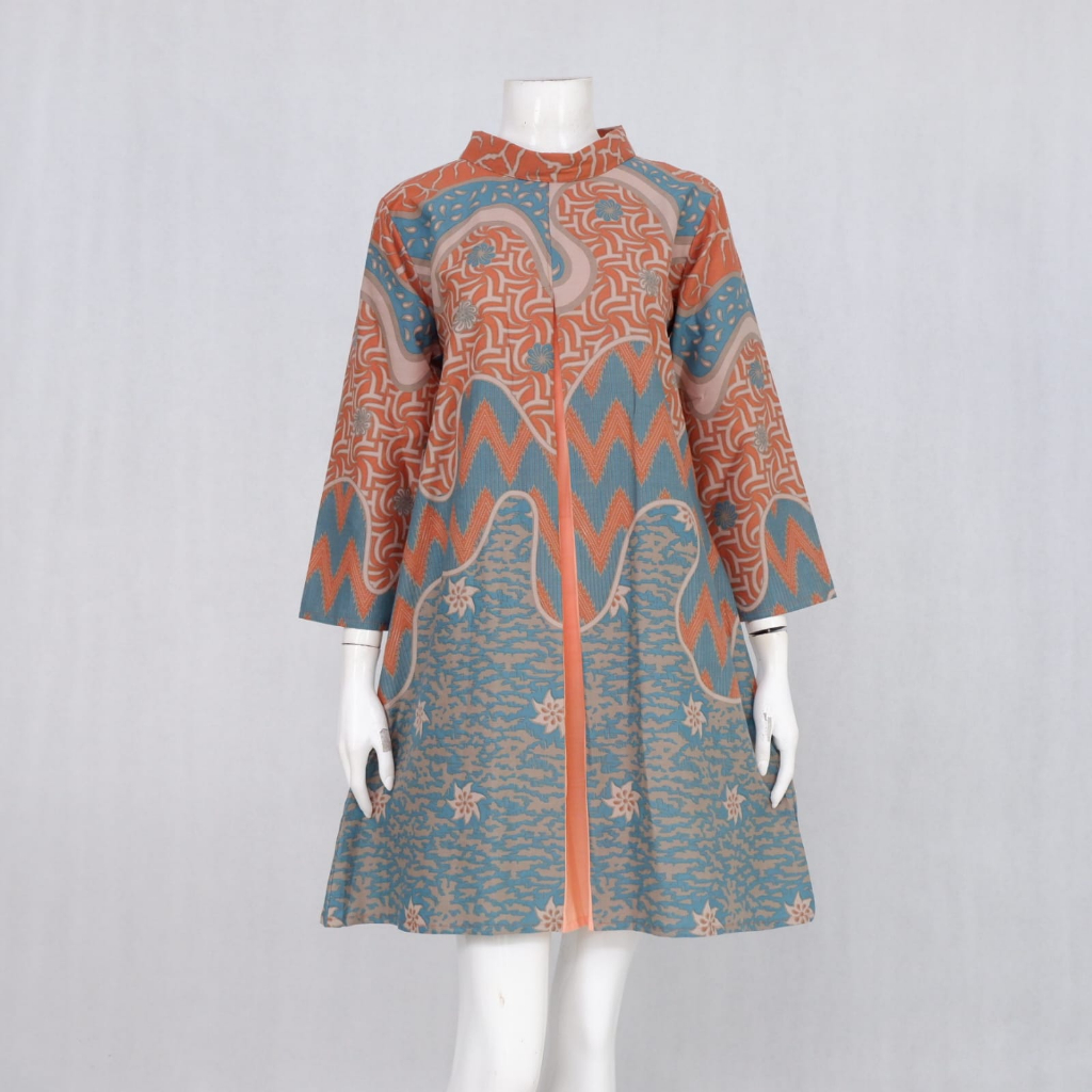 Tunik Gipsi 08 | Atasan Batik Abstrak Modern | Kerah Turtle Neck - Langitjua Collection