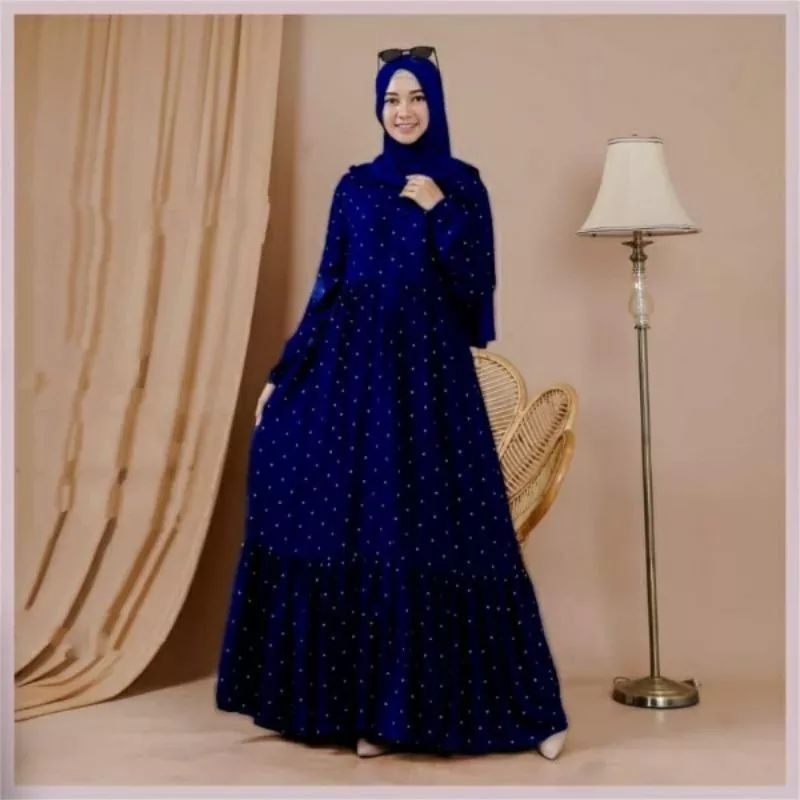 Gamis Polkadot Busui Remaja  bahan rayon Premium Dress Polkadot