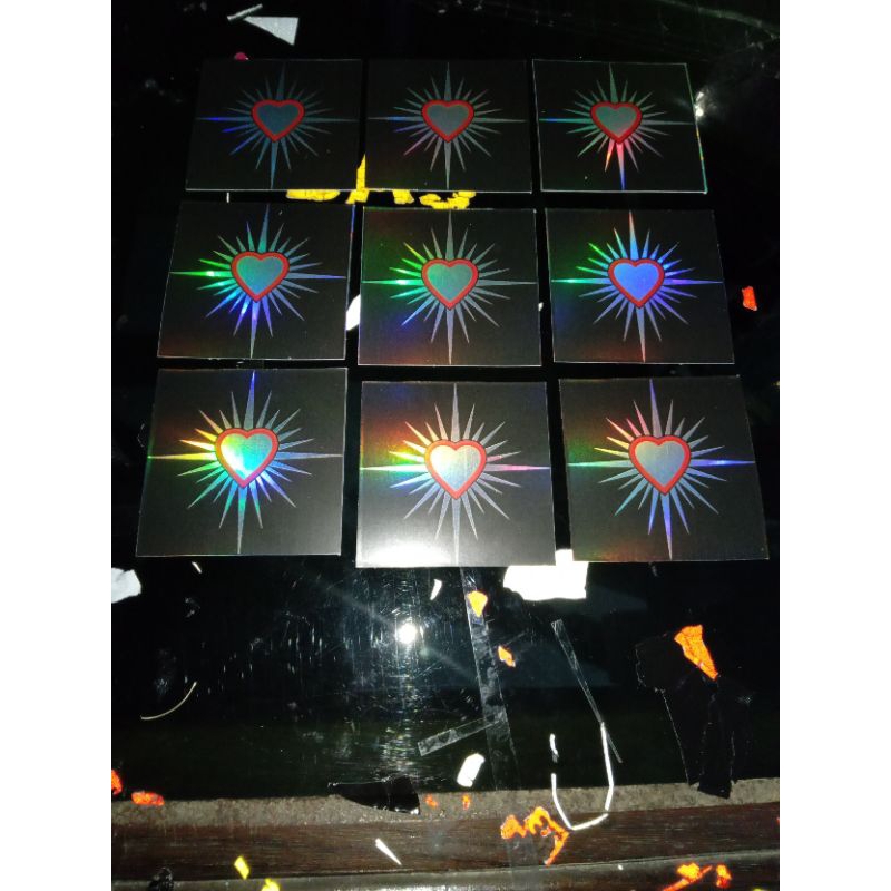 

stiker psht hati bersinar printing hologram ukuran [5×5 cm]