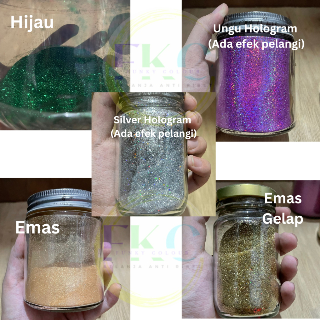 [FCS.MDN] (-+ 5 Gram) Serbuk Glitter - Serbuk Cat - Bubuk Glitter - Bubuk Hologram - Bubuk Serbuk Pe