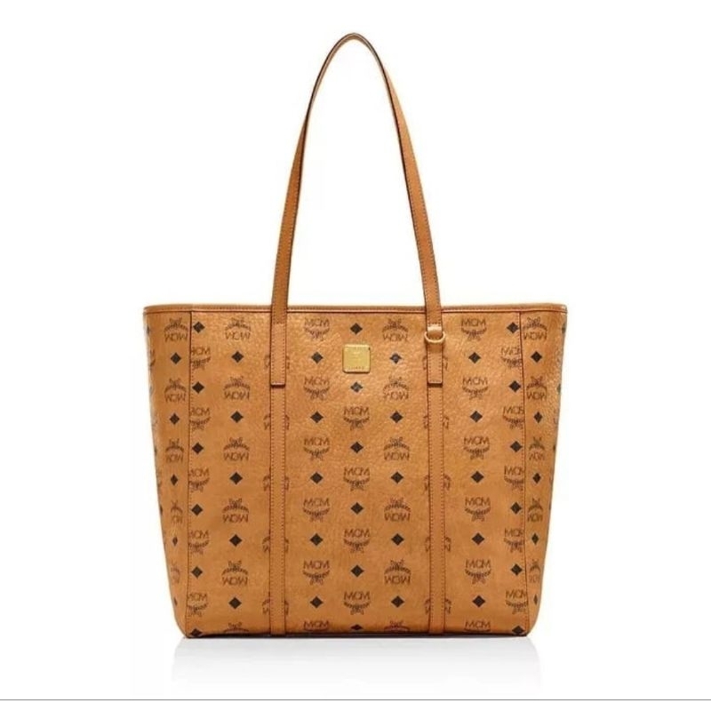 MCM TONI VISETOS MEDIUM TOTE BAG COGNAC (32 x 32 x 16)