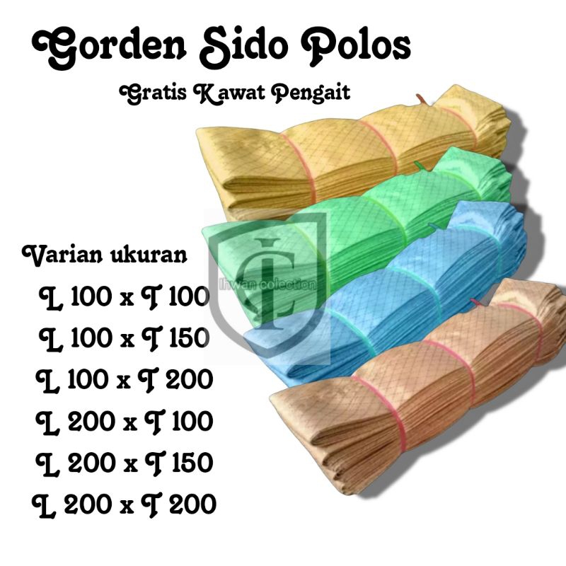 Gorden Jendela Polos Motif Sido Plisket Polos / Hordeng Pintu 200x200