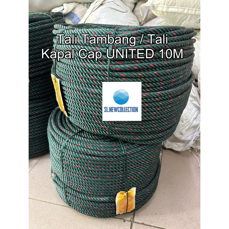 Tali Tambang Ukuran 10 mm Merk UNITED / HARGA 1 ROL MURAH