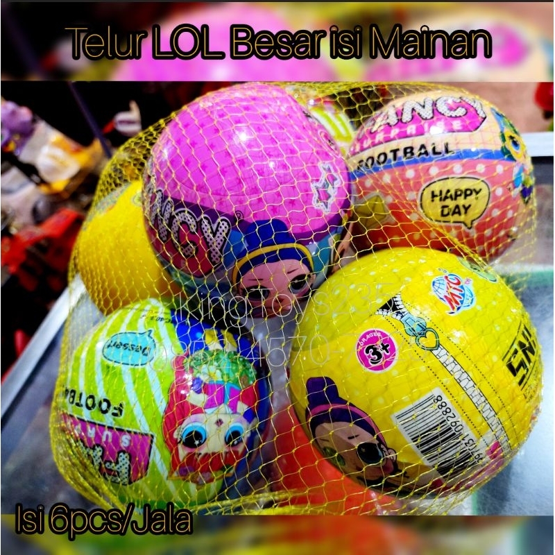 Mainan Anak Telur LOL Besar Isi 6pcs Surprise Ball Egg Bola Kejutan Kado Pontianak