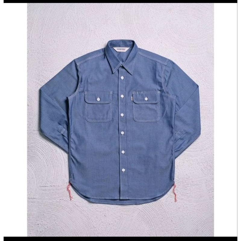 KEMEJA WINGMAN DENIM HERRINGBONE WORK SHIRT LONG SLEEVE ukuran L