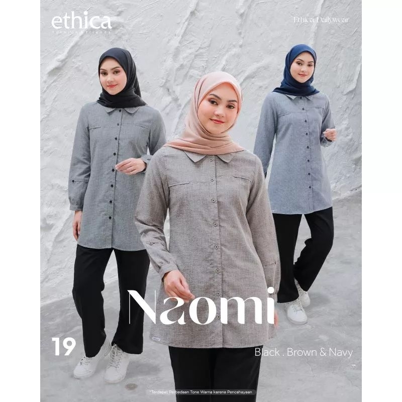 TUNIK ETHICA POLOS NAOMI 19 BROWN | BLACK | BLUE