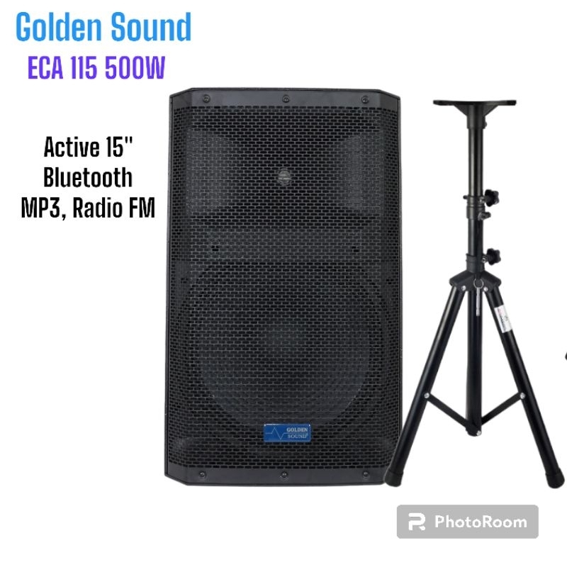 Speaker Aktif 15 Inch Golden Sound ECA 115 Pro 500W Bluetooth Xbass Monitor control Panggung Origina