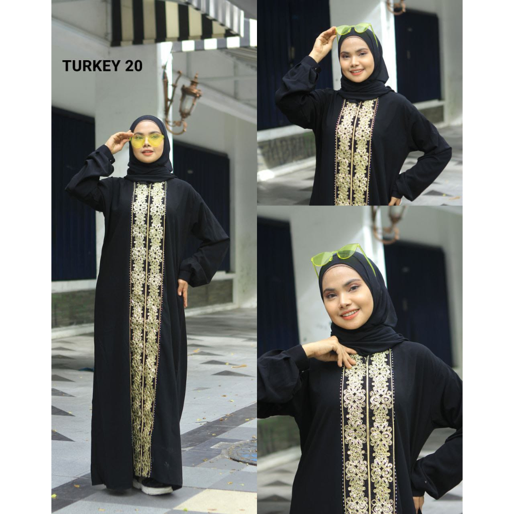 pusat grosir abaya gamis hitam dubai turkey 20 jetblack