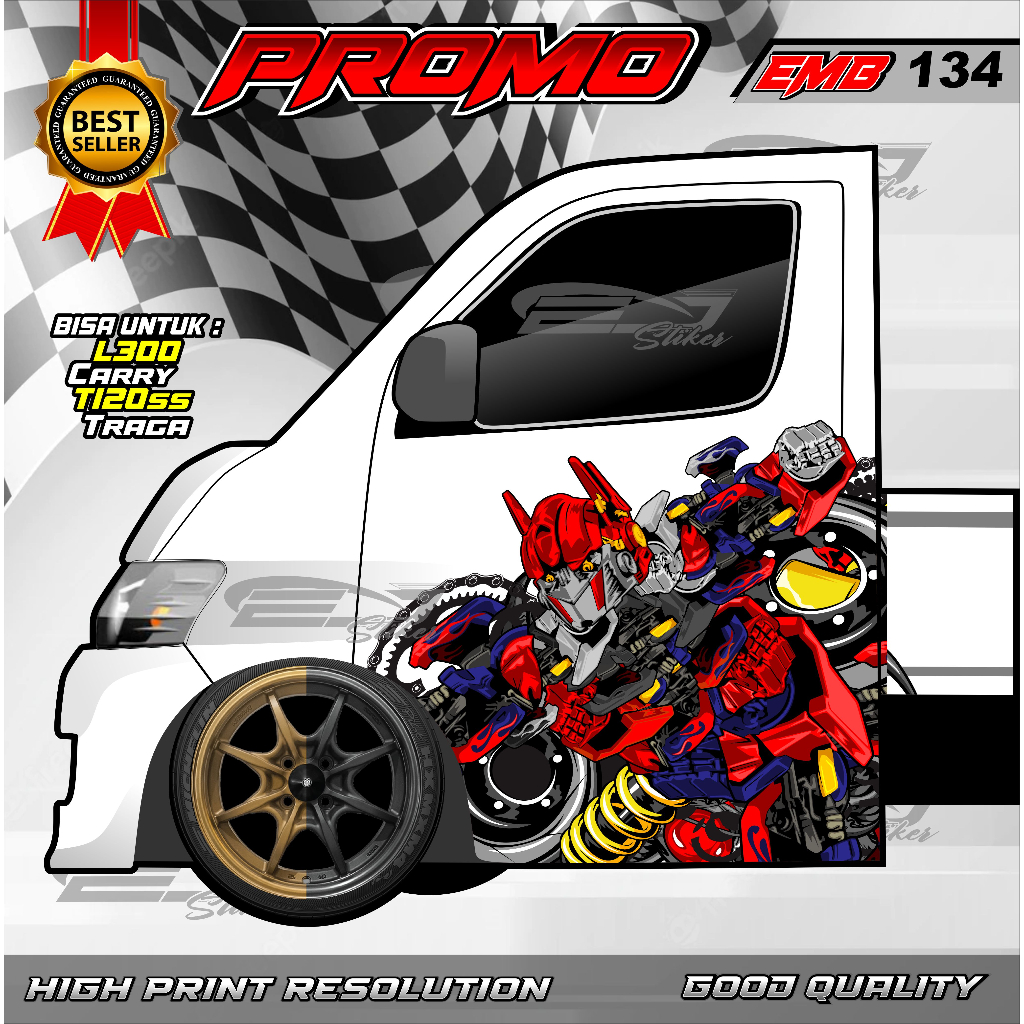 STIKER DECAL PINTU CARRY TRAGA PICK UP- STIKER MOBIL DECAL PINTU TRAGA GRANMAX PICK UP-EMB134